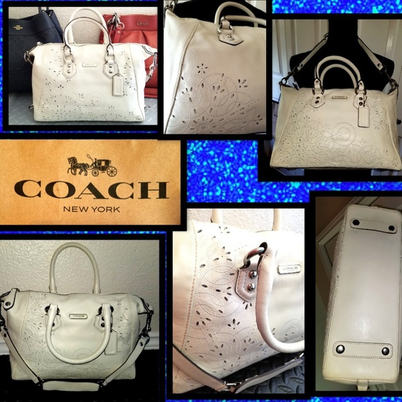 COACH® Chalk color Leather w/Perforated Cutouts - Picture 3 of 8